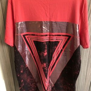 Guess Red Haze V- Neck T-Shirt Size XL